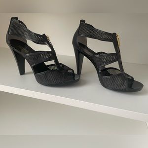 Michael Kors Berkeley T-Strap Mesh Heels